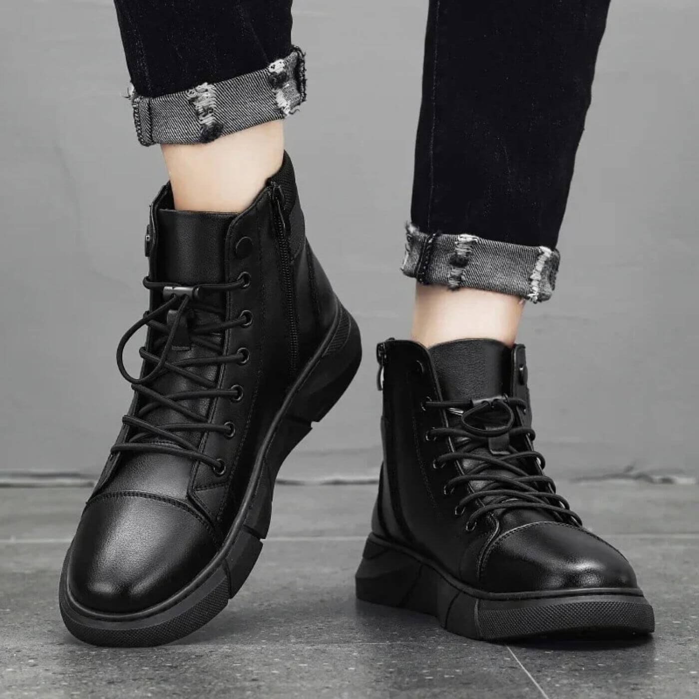 Axel™ - Orthopädische Schwarze Ledersneaker